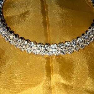 Elegant Silver Crystal Rhinestone Choker Necklace